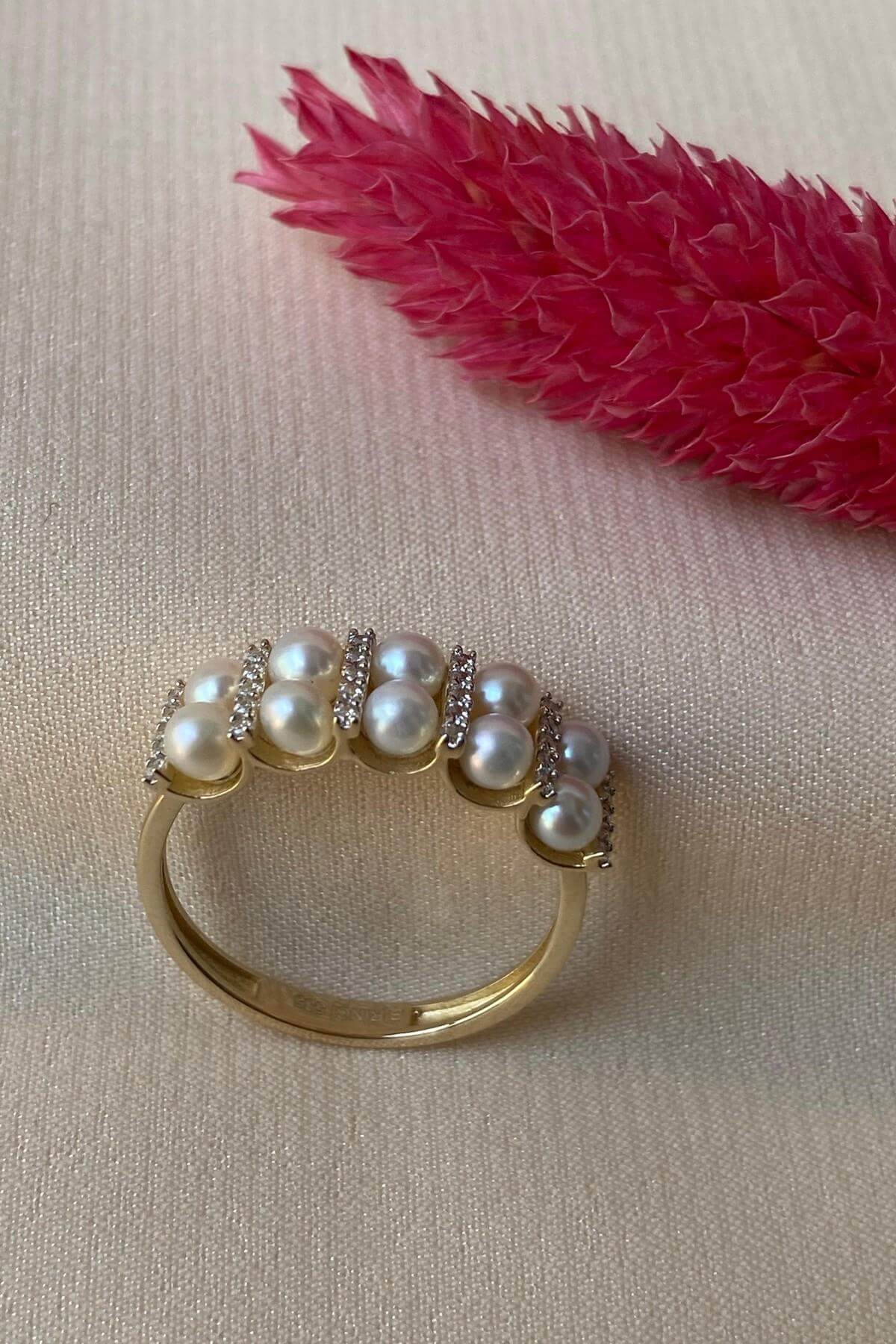 Double Sıralı Doğal İnci Yüzük | | Birinci1926