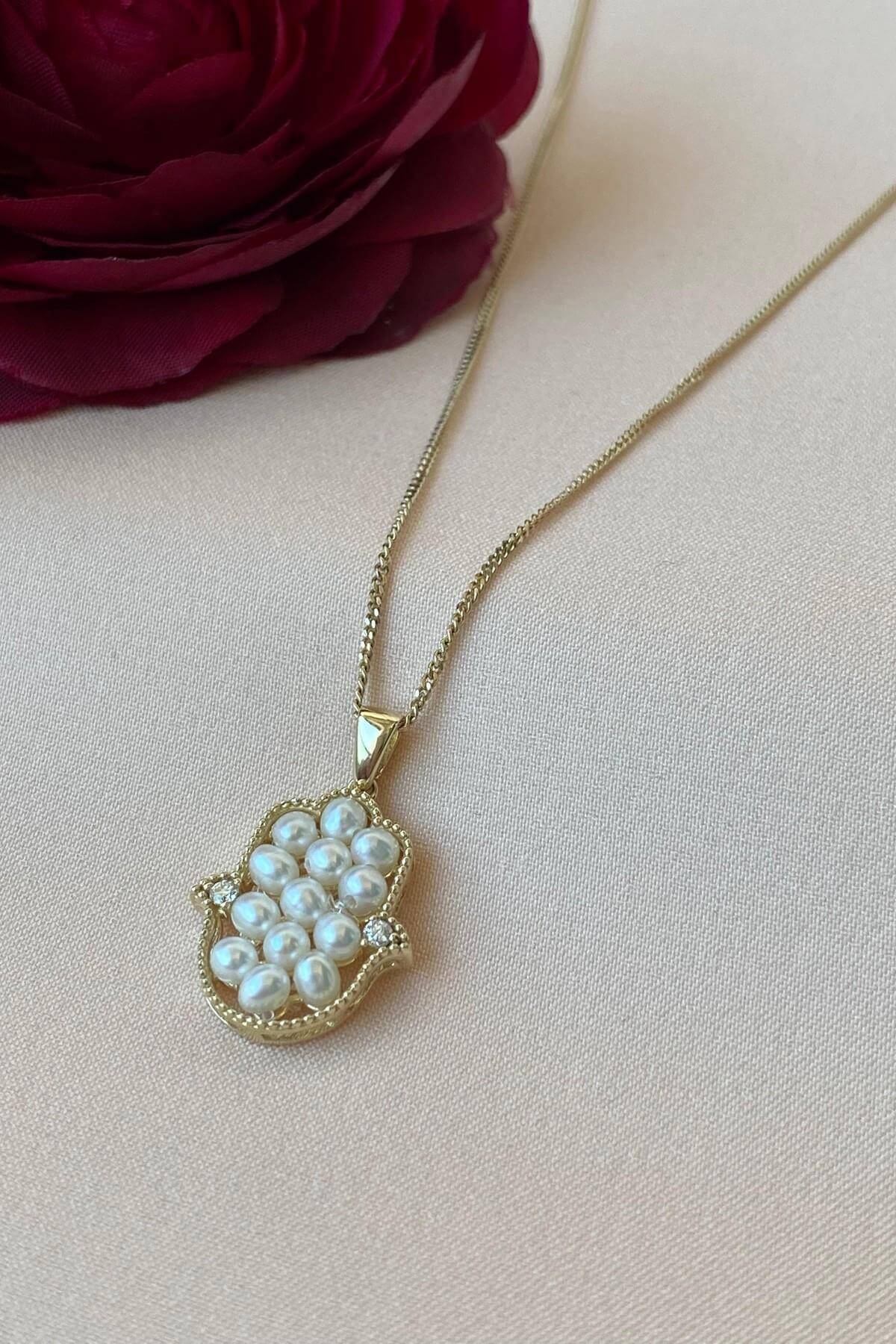 Fatma Elli Doğal İnci 0,09 Karat Pırlanta Kolye | | Birinci1926