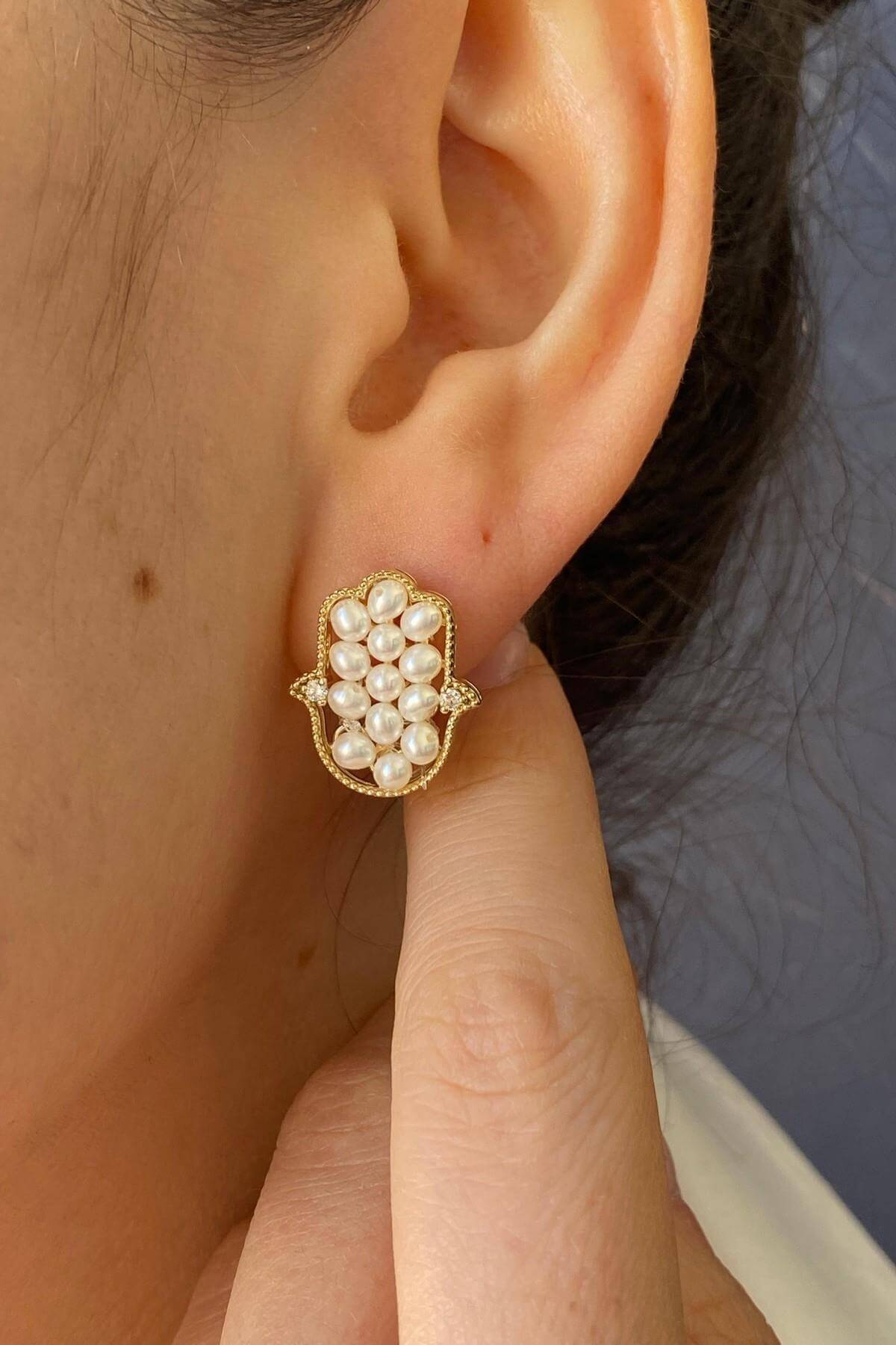 Fatma Elli Doğal İnci 0,18 Karat Pırlanta Küpe | | Birinci1926