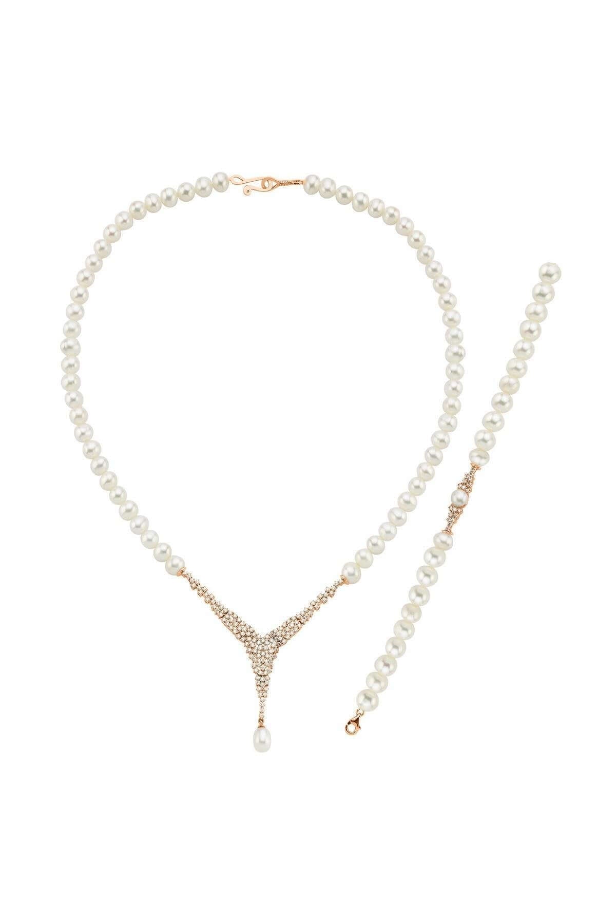 Doğal İnci Kolye Bileklik İkili Set | | Birinci1926