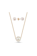 Tekli Doğal İnci Küpe Kolye İkili Set | | Birinci1926