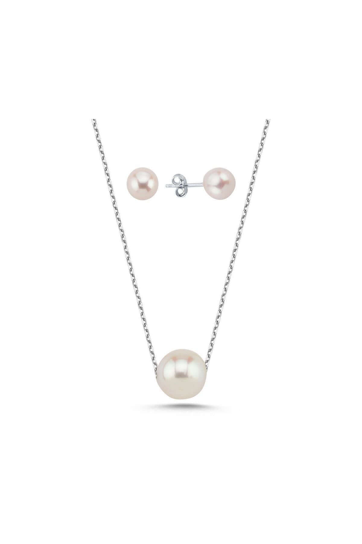 Tekli Doğal İnci Küpe Kolye İkili Set | | Birinci1926