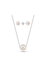 Tekli Doğal İnci Küpe Kolye İkili Set | | Birinci1926