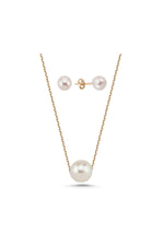 Tekli Doğal İnci Küpe Kolye İkili Set | | Birinci1926