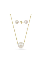 Tekli Doğal İnci Küpe Kolye İkili Set | | Birinci1926