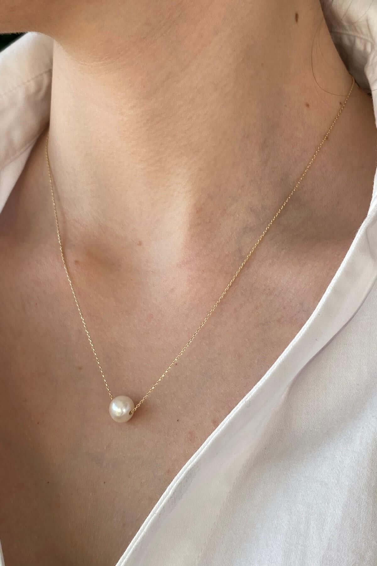 Tekli Doğal İnci Küpe Kolye İkili Set | | Birinci1926