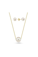 Tekli Doğal İnci Küpe Kolye İkili Set | | Birinci1926