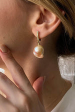 Şeftali Rengi Barok İnci Küpe | | Birinci1926