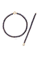 Denizci Kilit Sıralı Siyah İnci Kolye Bileklik İkili Set | | Birinci1926