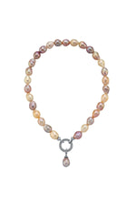 Halka Kilitli Multicolor Doğal Barok İnci Kolye | | Birinci1926