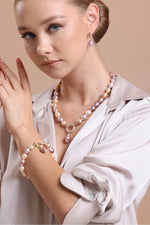 Halka Kilitli Multicolor Doğal Barok İnci Kolye | | Birinci1926