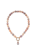 Halka Kilitli Multicolor Doğal Barok İnci Kolye | | Birinci1926