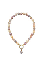 Halka Kilitli Multicolor Doğal Barok İnci Kolye | | Birinci1926