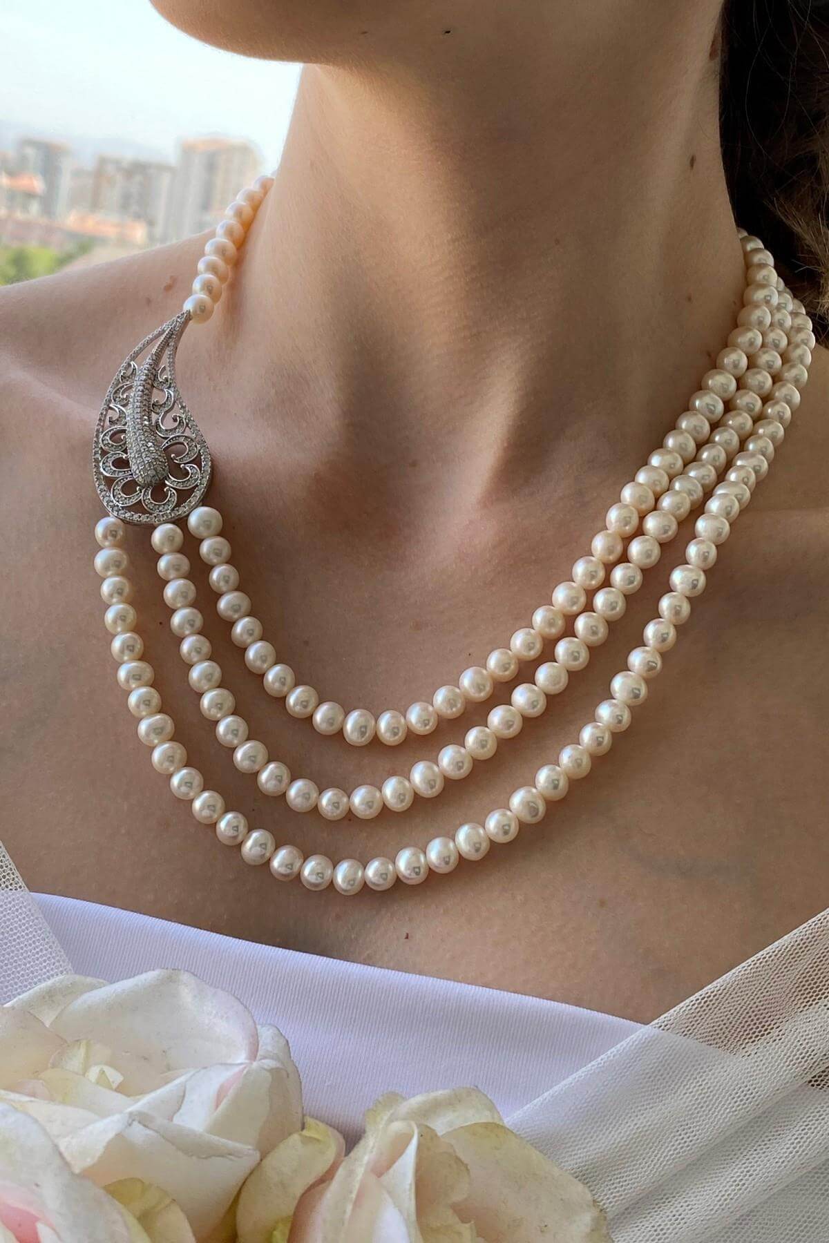 Ara Parçalı Doğal İnci Kolye | | Birinci1926