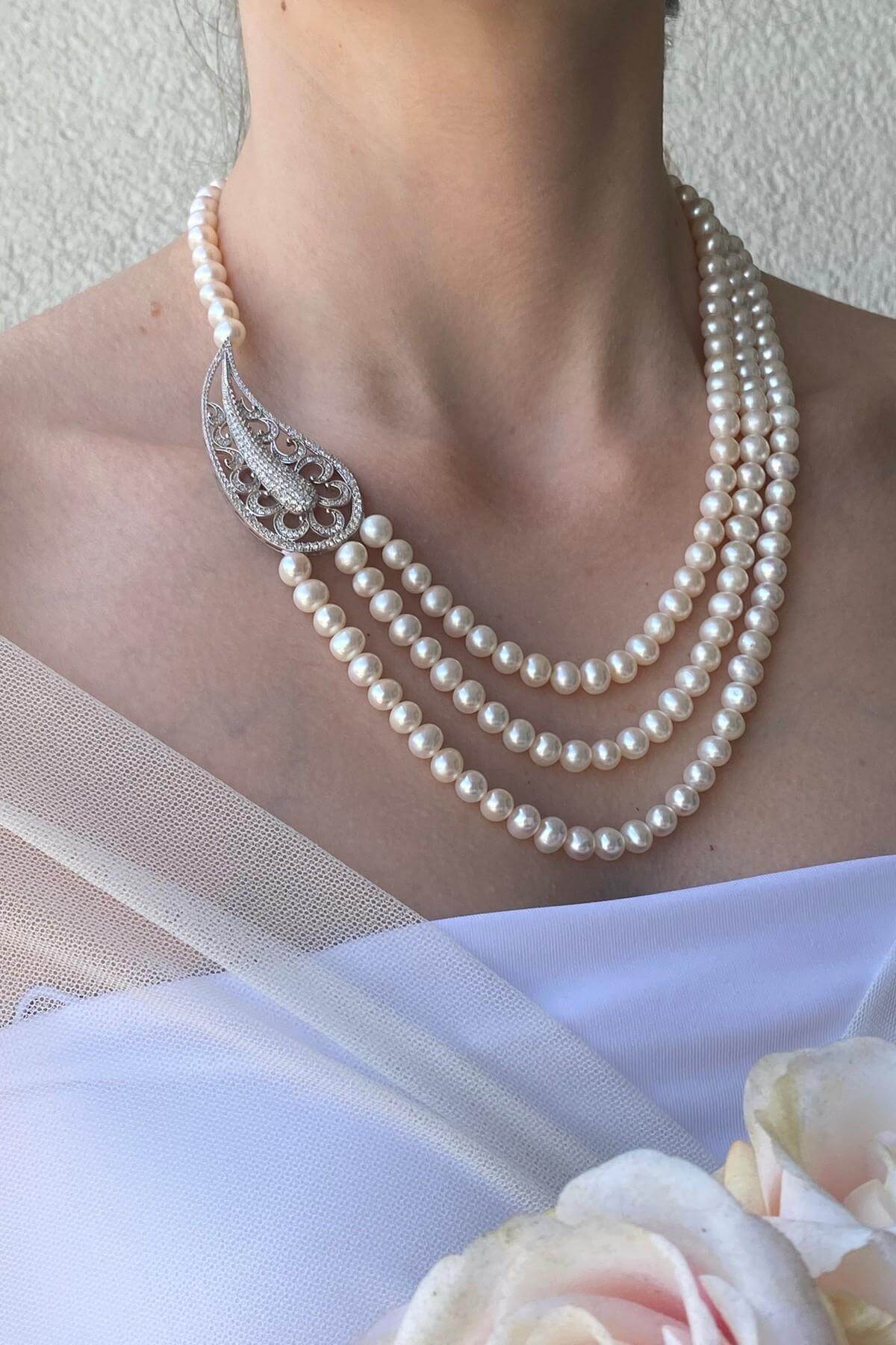 Ara Parçalı Doğal İnci Kolye | | Birinci1926