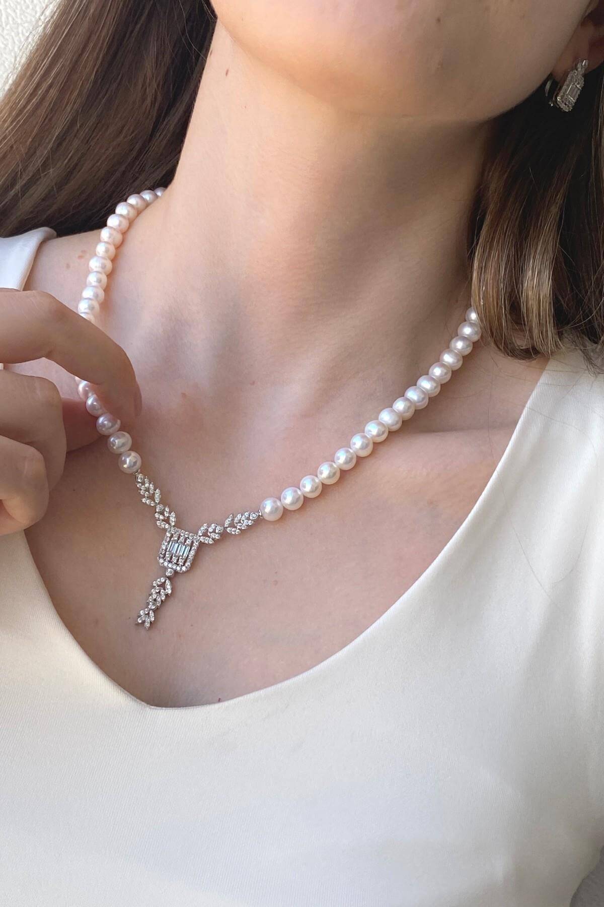 Baget Kesim Doğal İnci Kolye | | Birinci1926