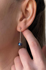 Asansörlü Yarı Doğal İnci Yarı Zincir Küpe Kolye İkili Set | | Birinci1926