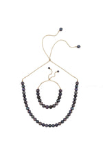 Asansörlü Yarı Doğal İnci Yarı Zincir Kolye Bileklik İkili Set | | Birinci1926