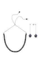 Asansörlü Yarı Doğal İnci Yarı Zincir Küpe Kolye İkili Set | | Birinci1926