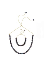 Asansörlü Yarı Doğal İnci Yarı Zincir Kolye Bileklik İkili Set | | Birinci1926