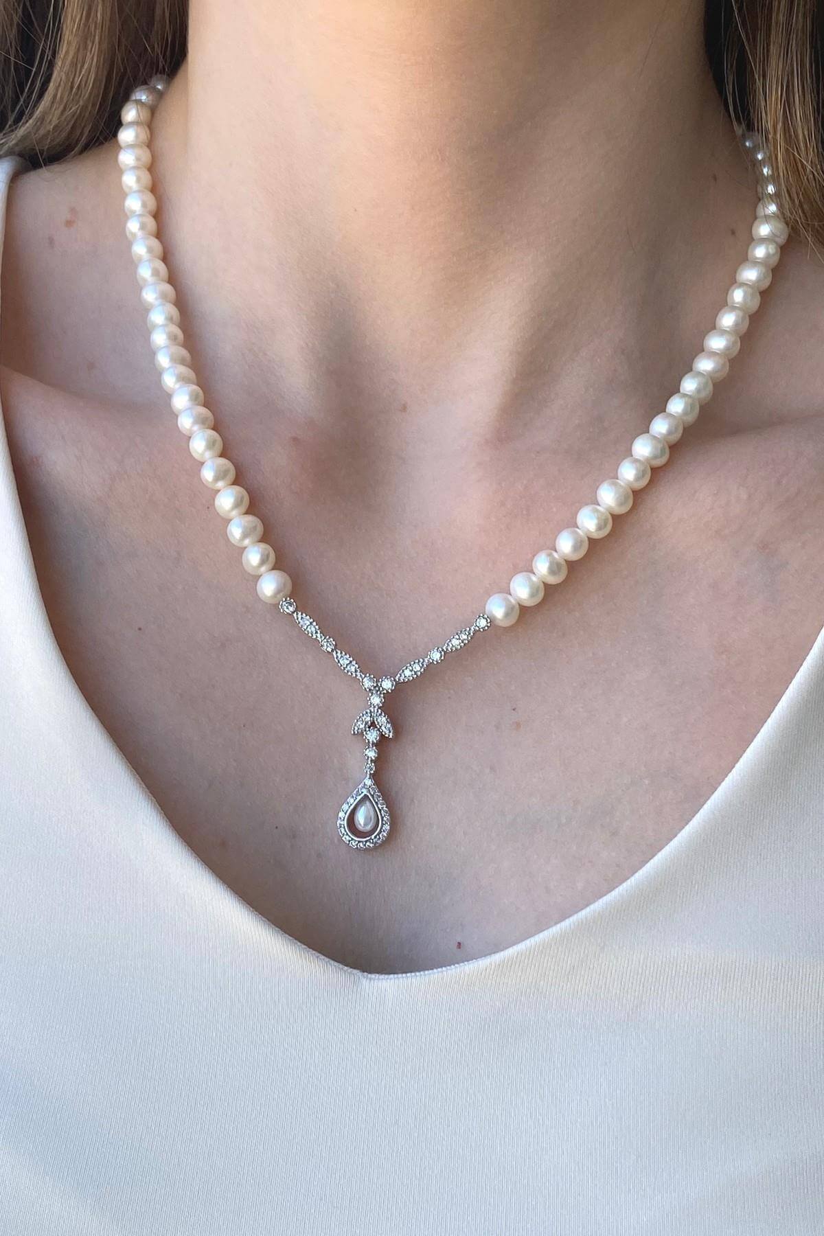 Damla Taşlı Doğal İncili Kolye | | Birinci1926