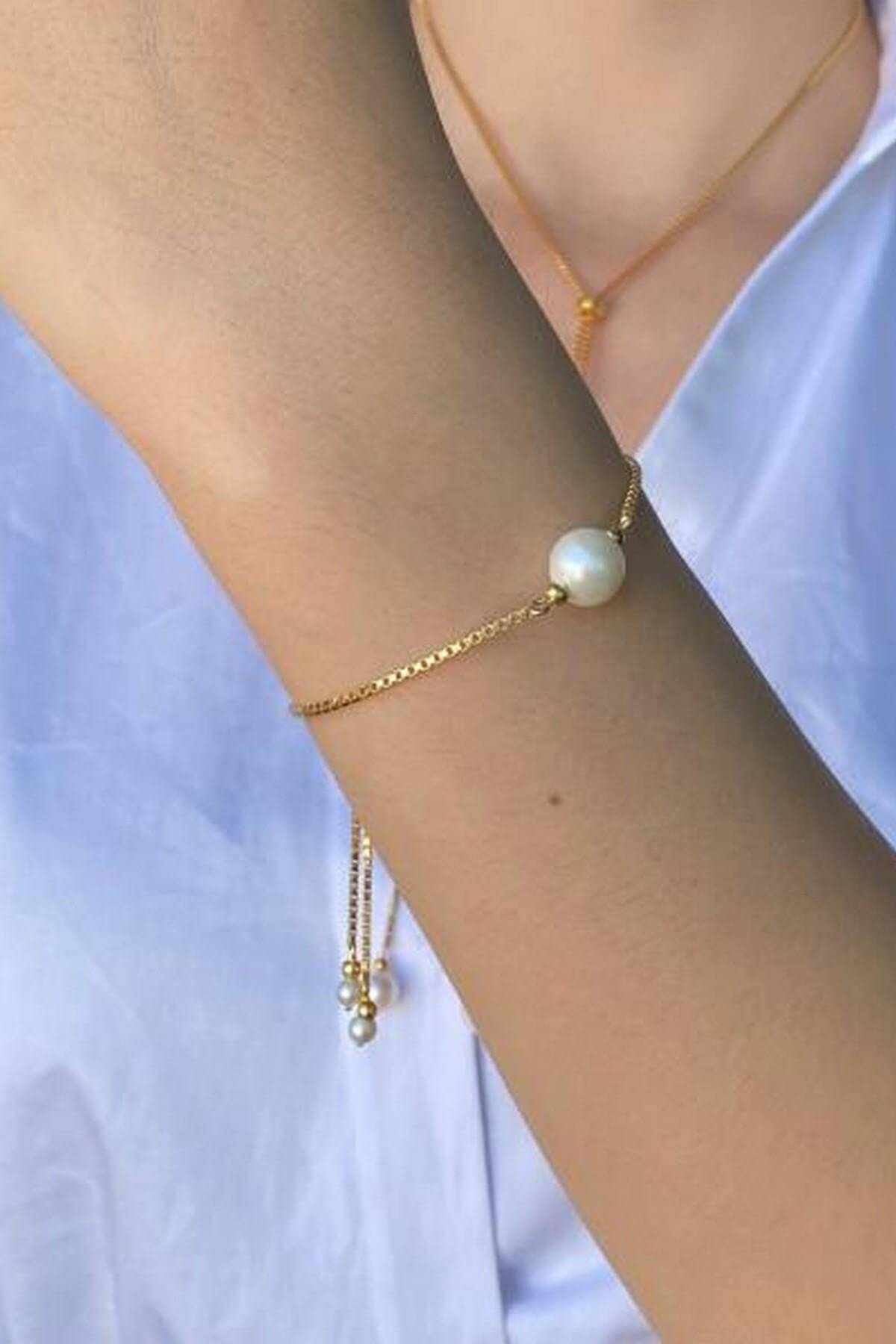 Asansör Zincirli Doğal İnci Bileklik | | Birinci1926