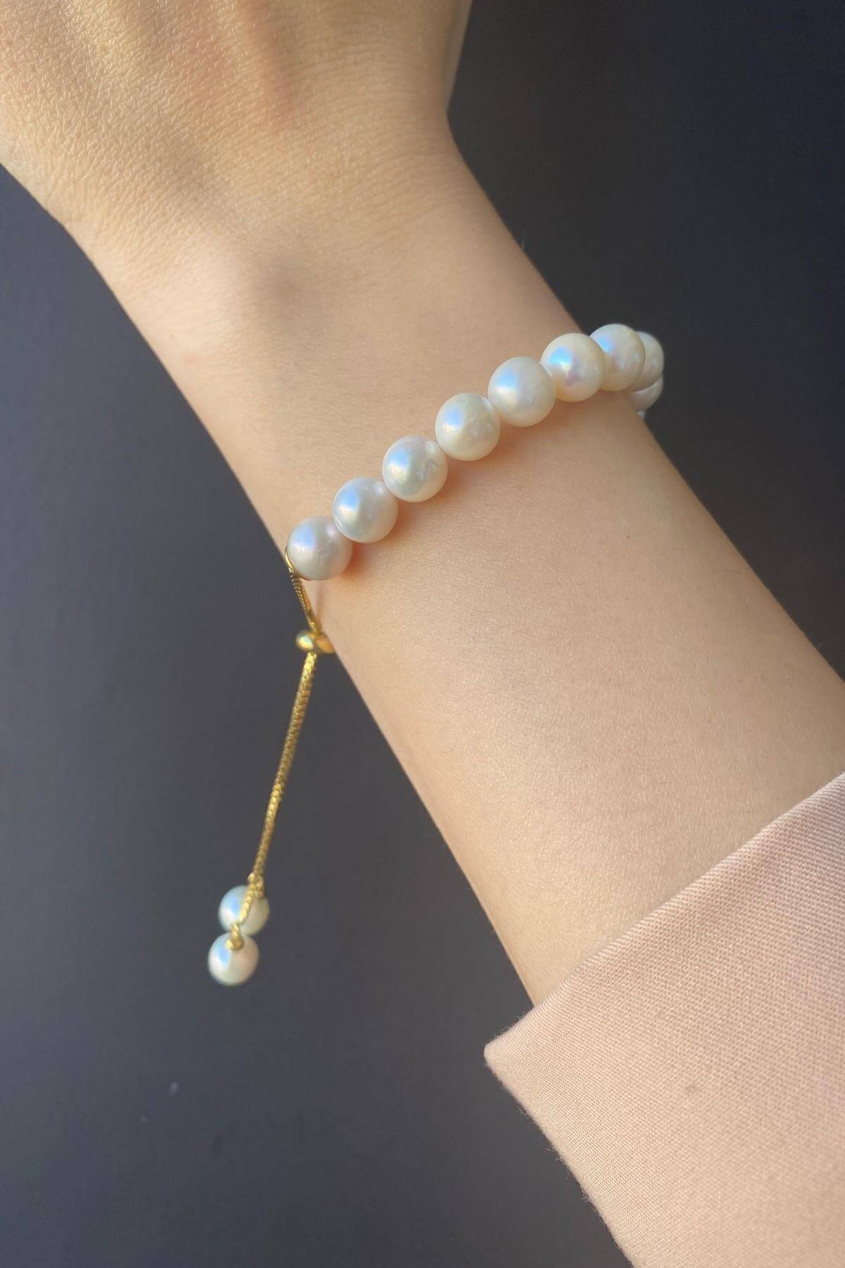 Asansör Zincirli Doğal İnci Bileklik | | Birinci1926