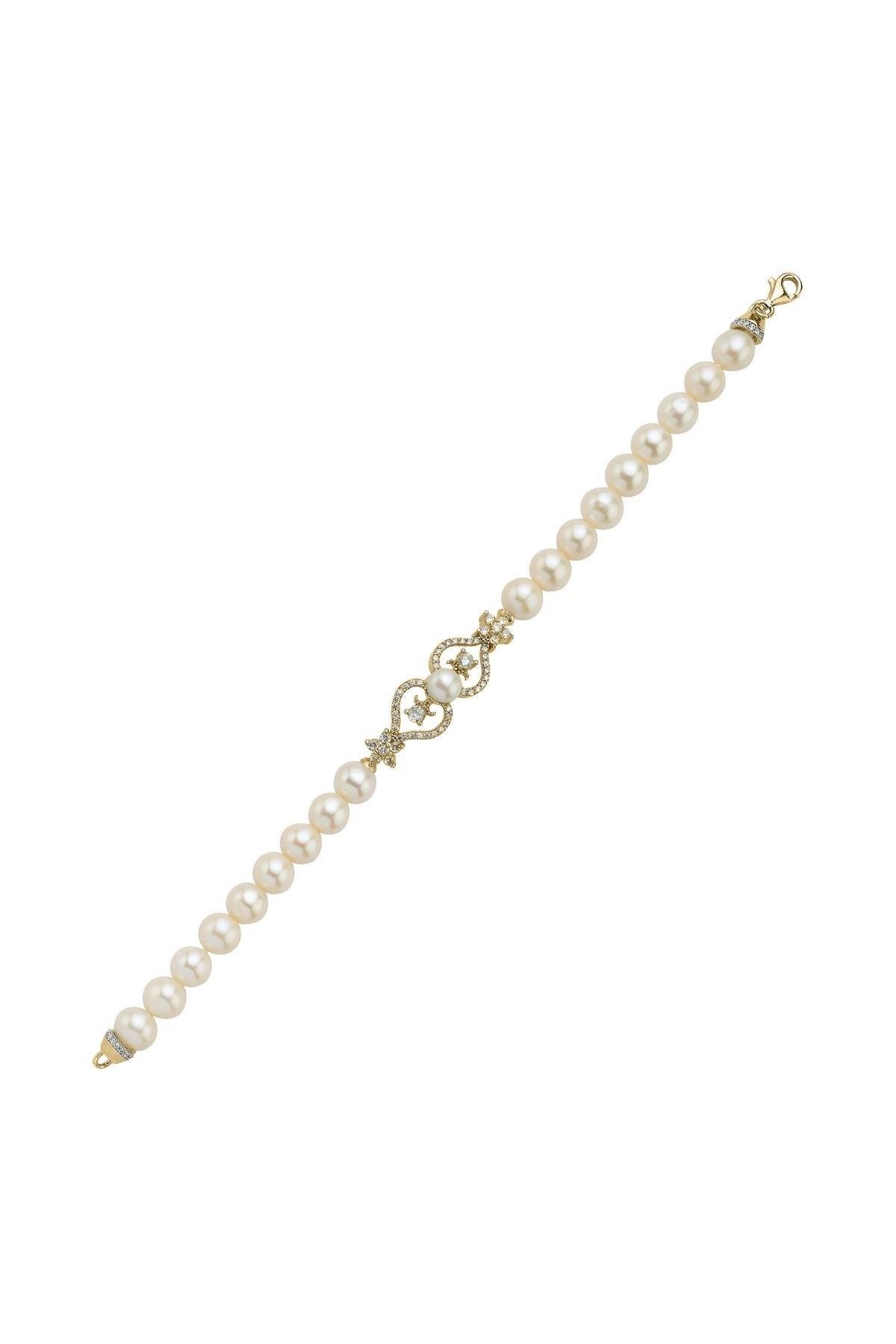 Çiçek Desenli Doğal İnci Bileklik | | Birinci1926