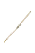 Çiçek Tasarımlı Zirkon Taşlı Doğal İnci Bileklik | | Birinci1926