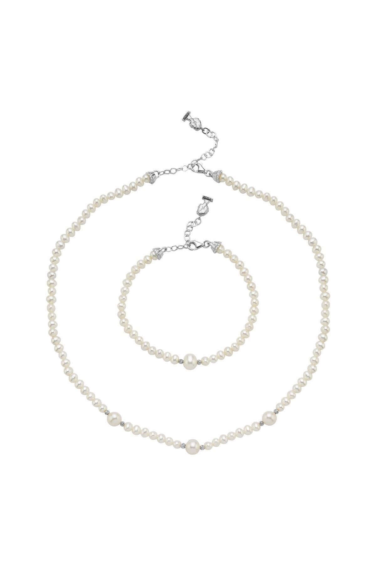 Dorikalı Doğal İnci Kolye Bileklik İkili Set | | Birinci1926