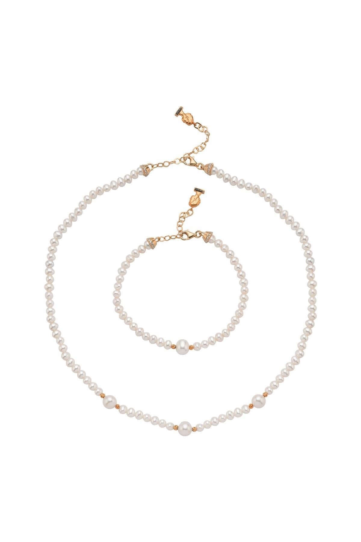 Dorikalı Doğal İnci Kolye Bileklik İkili Set | | Birinci1926