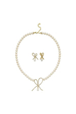 Fiyonklu Damla Sallantılı Doğal İnci Küpe Kolye İkili Set | | Birinci1926