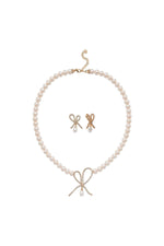 Fiyonklu Damla Sallantılı Doğal İnci Küpe Kolye İkili Set | | Birinci1926