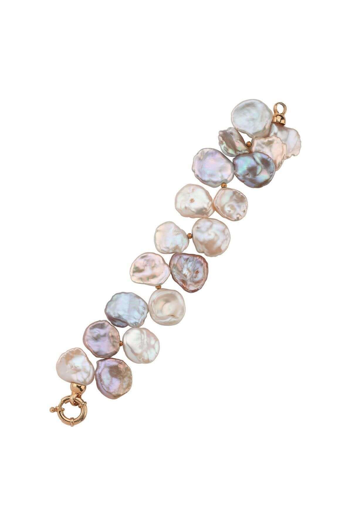 Halka Kilit Doğal Barok İncili Multicolor Bileklik | | Birinci1926