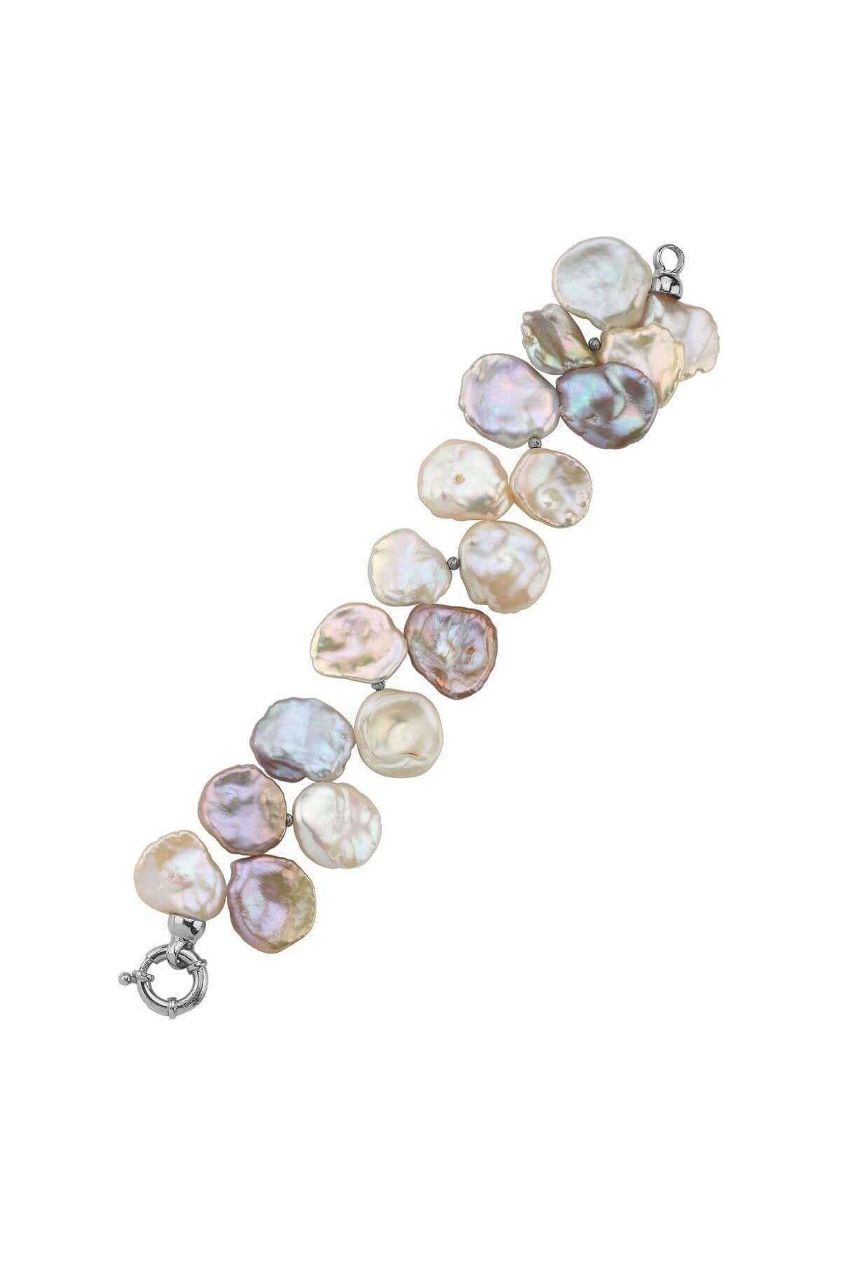 Halka Kilit Doğal Barok İncili Multicolor Bileklik | | Birinci1926