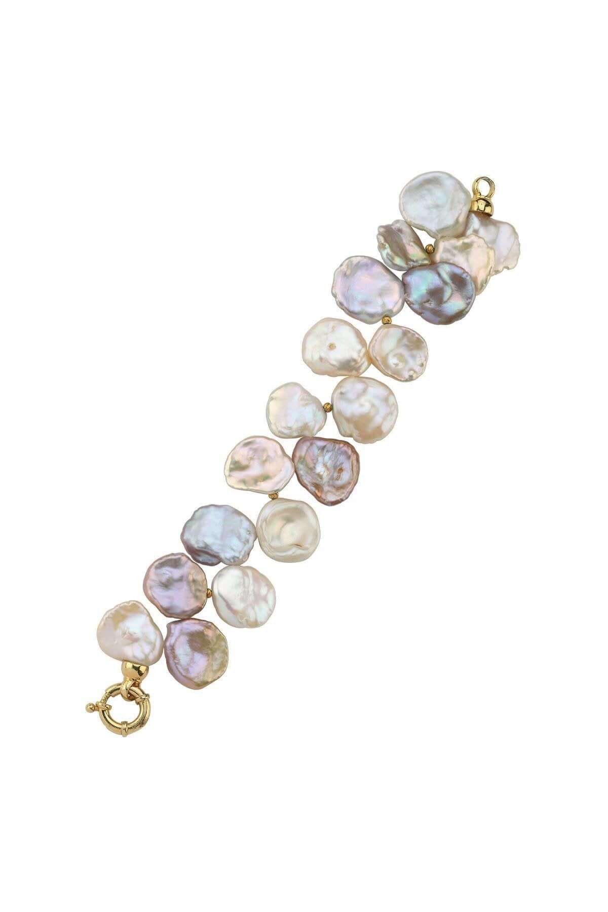 Halka Kilit Doğal Barok İncili Multicolor Bileklik | | Birinci1926