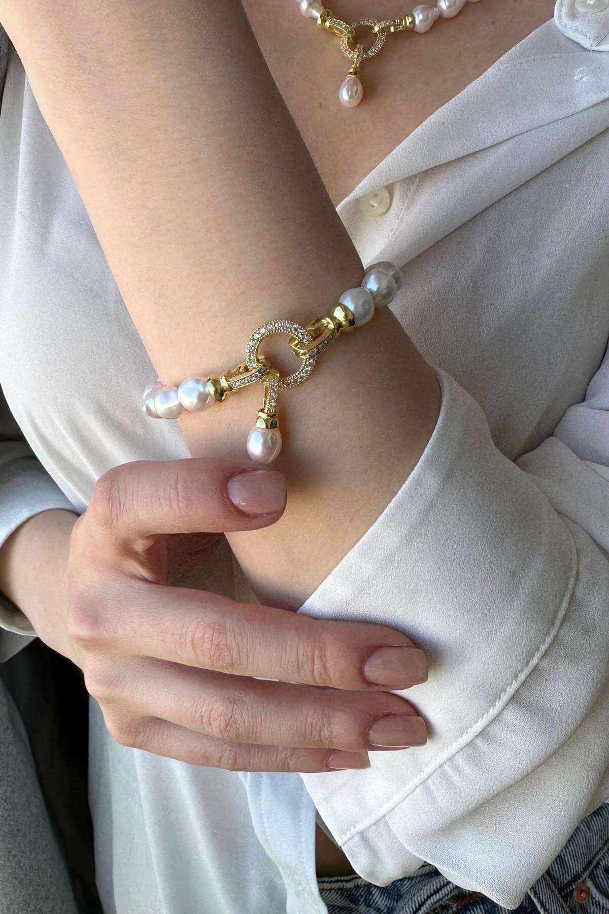 Halka Kilitli Doğal İnci Bileklik | | Birinci1926