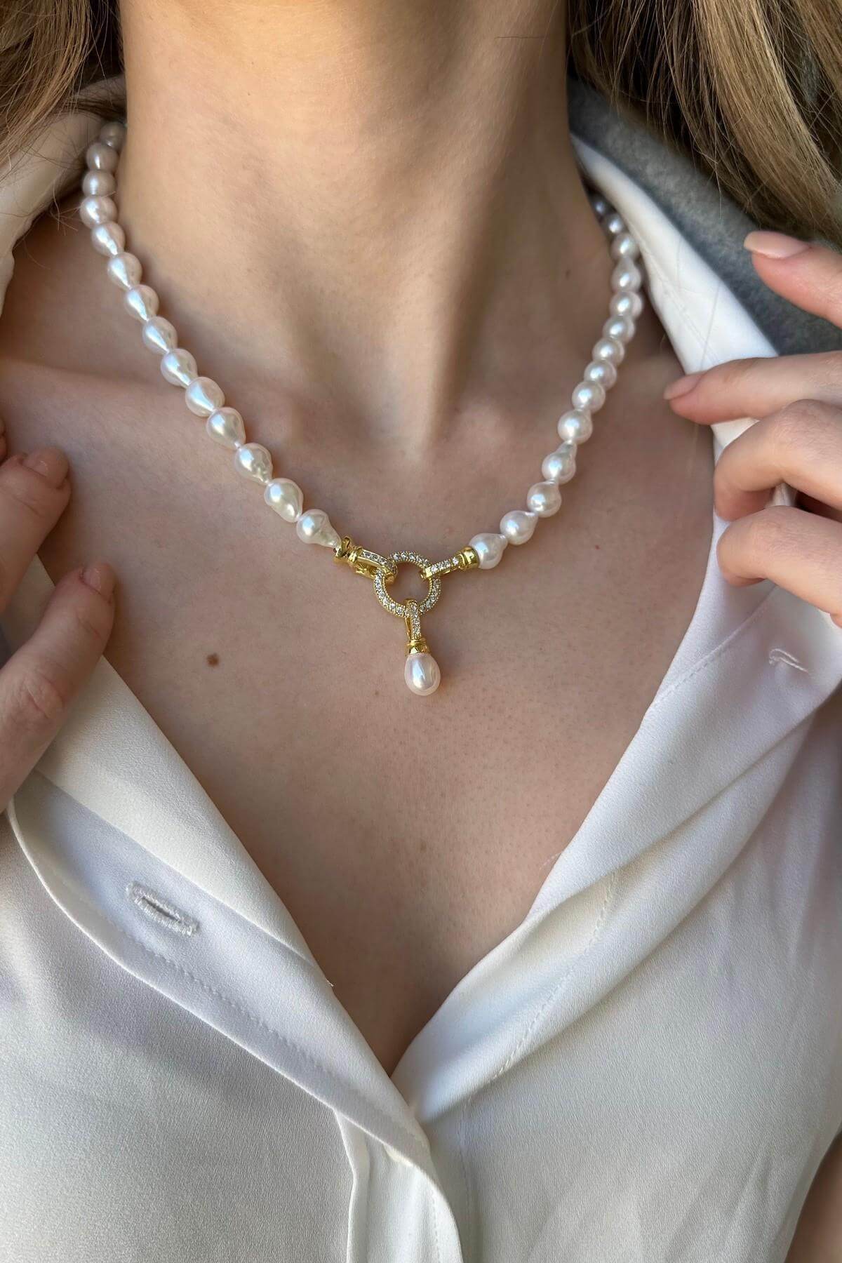 Halka Kilitli Doğal İnci Kolye | | Birinci1926