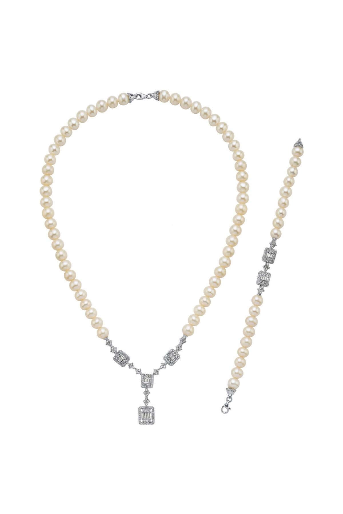 Baget Doğal İnci Kolye Bileklik İkili Set | | Birinci1926