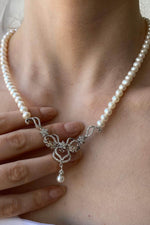 Çiçek Modelli Zirkon Taşlı Doğal İncili Küpe Kolye Bileklik Yüzük Dörtlü Set | | Birinci1926