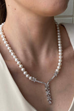 Çiçek Taşlı Doğal İnci Kolye | | Birinci1926