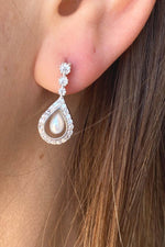 Damla Zirkon Taşlı Doğal İncili Küpe Kolye Bileklik Yüzük Dörtlü Set | | Birinci1926