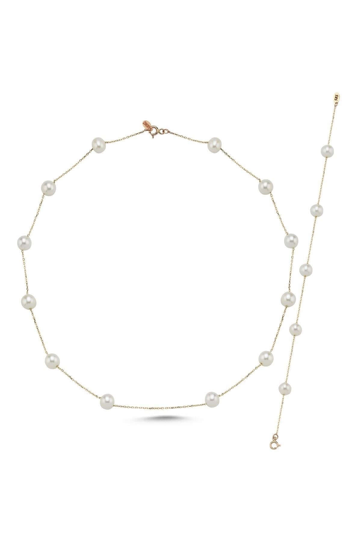 Doğal İncili Kolye Bileklik İkili Set | | Birinci1926