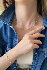 Dorika Toplu Doğal İnci Kolye Bileklik İkili Set | | Birinci1926