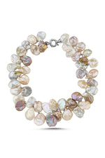 Halka Kilitli Doğal Barok İncili Multicolor Kolye | | Birinci1926