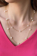 İkili Zincir Doğal İnci Kolye | | Birinci1926