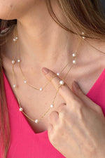 İkili Zincir Doğal İnci Kolye | | Birinci1926