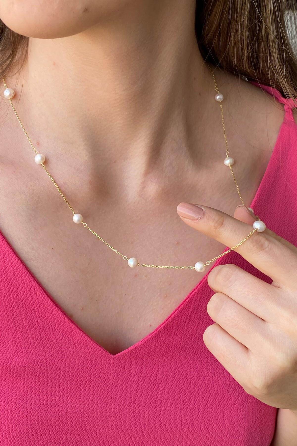 Zincir Doğal İnci Kolye | | Birinci1926