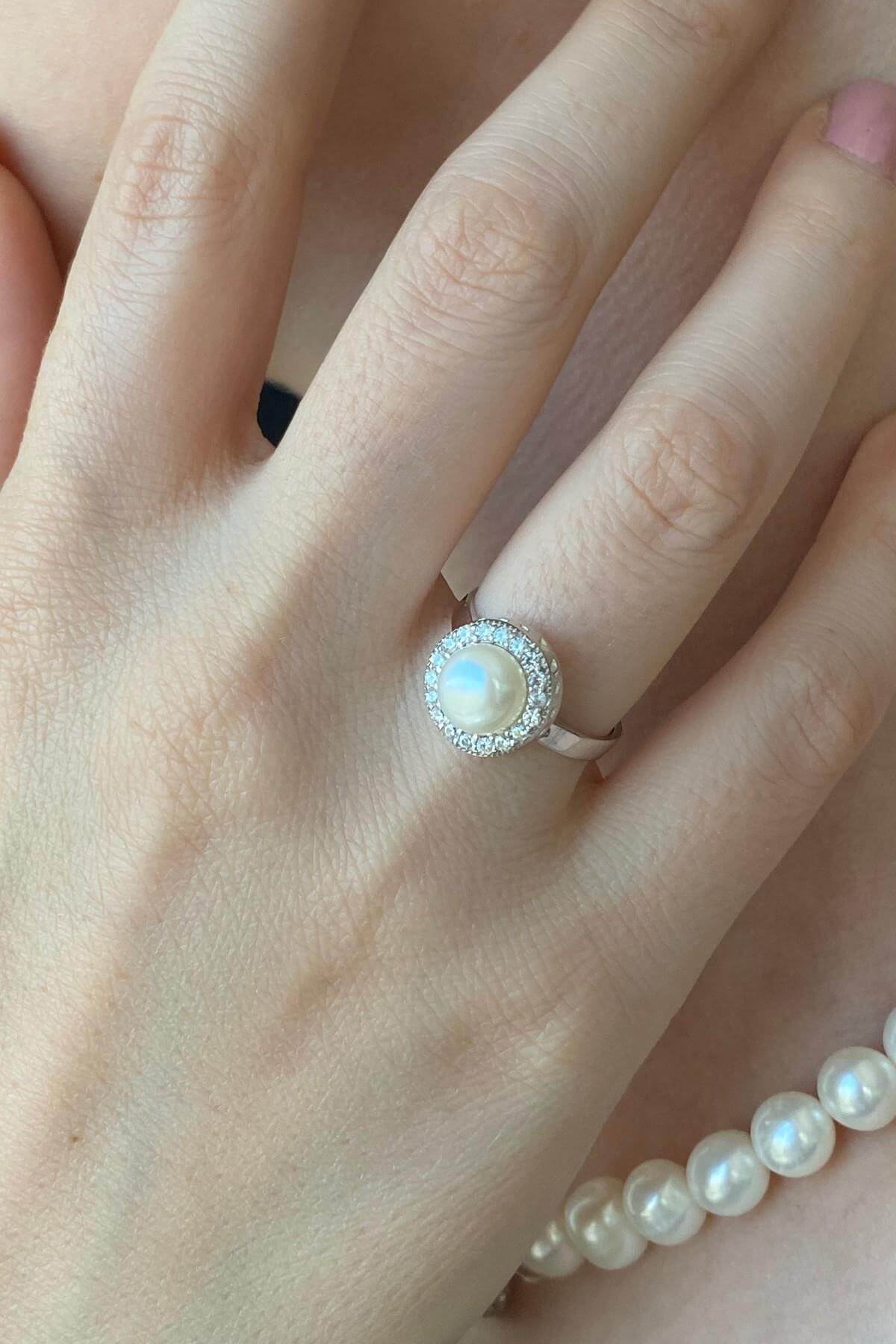 Zirkon Taşlı Doğal İnci Yüzük | | Birinci1926