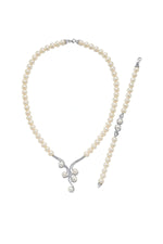 Zirkon Taşlı Suyolu Doğal İnci Kolye Bileklik İkili Set | | Birinci1926